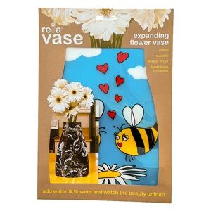 Reva Expanding Flower Vase Beeloved Design Blue NWT